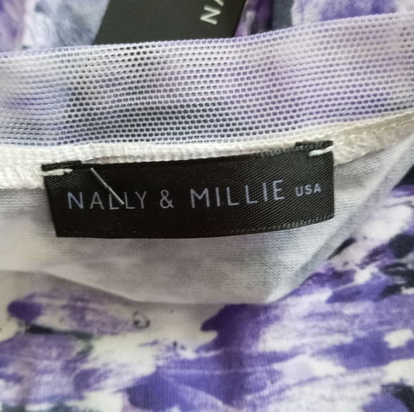 Nally & Millie purple watercolor sleeveless tank Dress size S NWT  /B19 - Picture 9 of 9